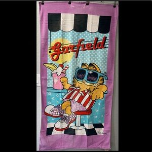 Vintage 1978 Jim Davis Garfield Shake Shack Beach Towel 56”